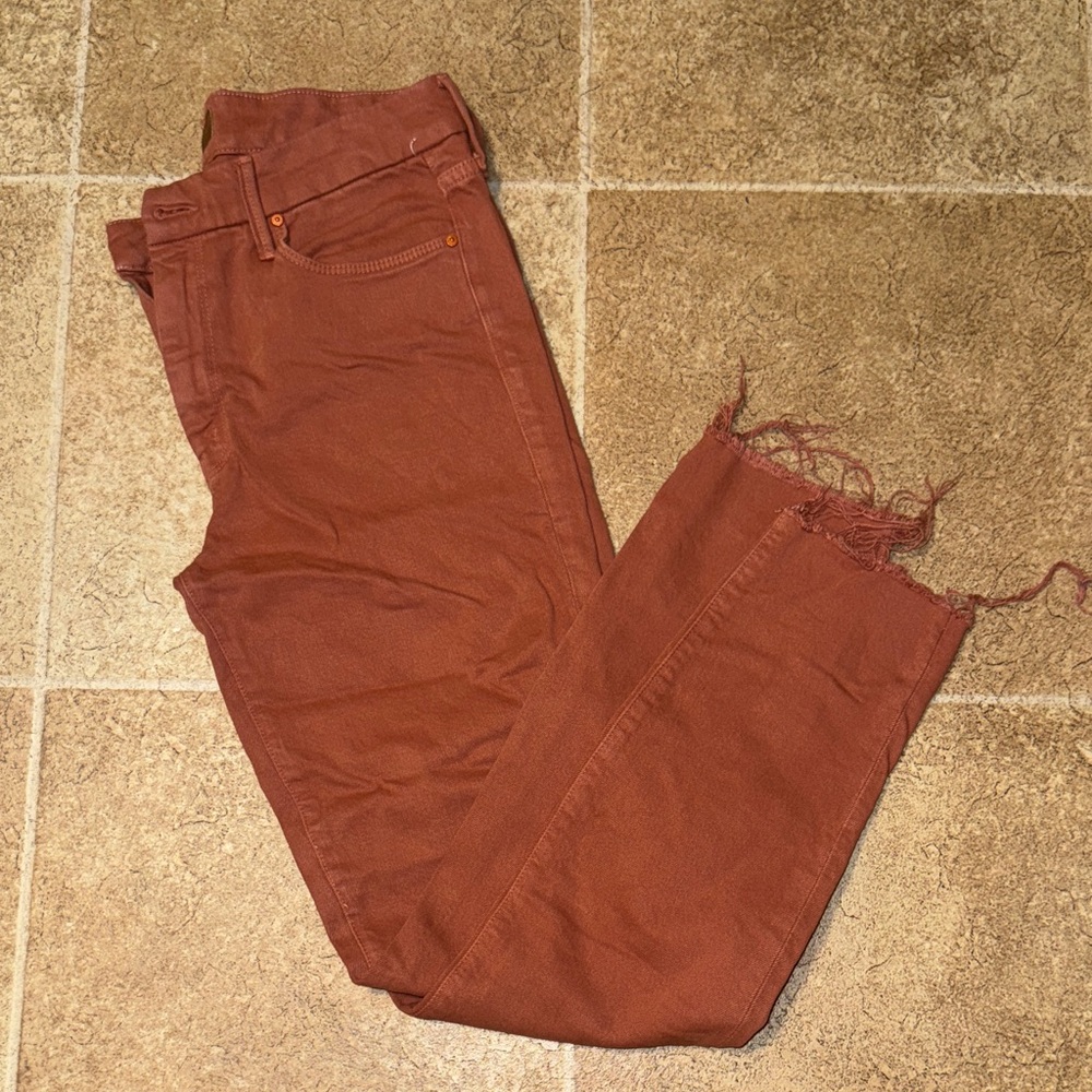 MOTHER The Looker Frayed Hem Jeans
